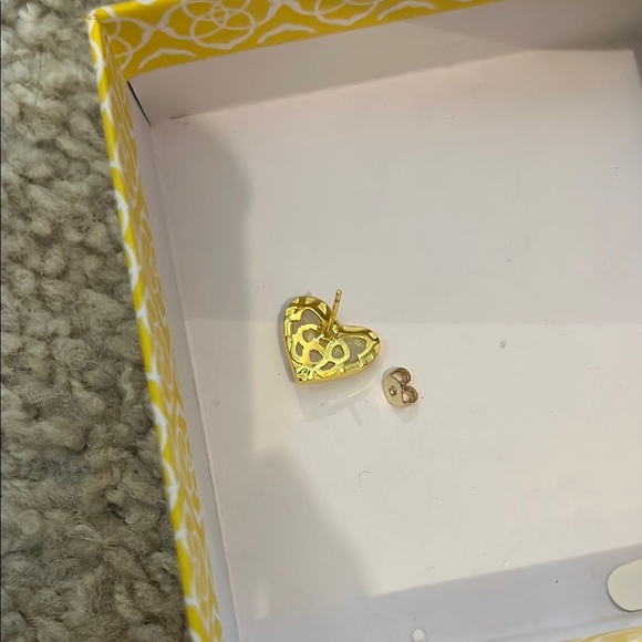 Gold Heart Earrings - Picture 5 of 5